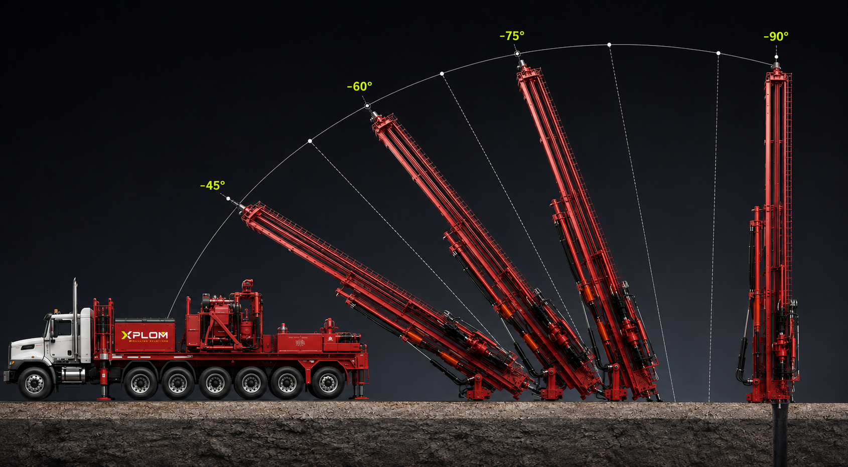 DR24-XHD drilling rig angle inclination capability diagram