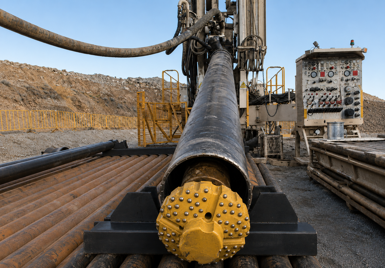 Dual rotary drilling — drill bit ahead of casing